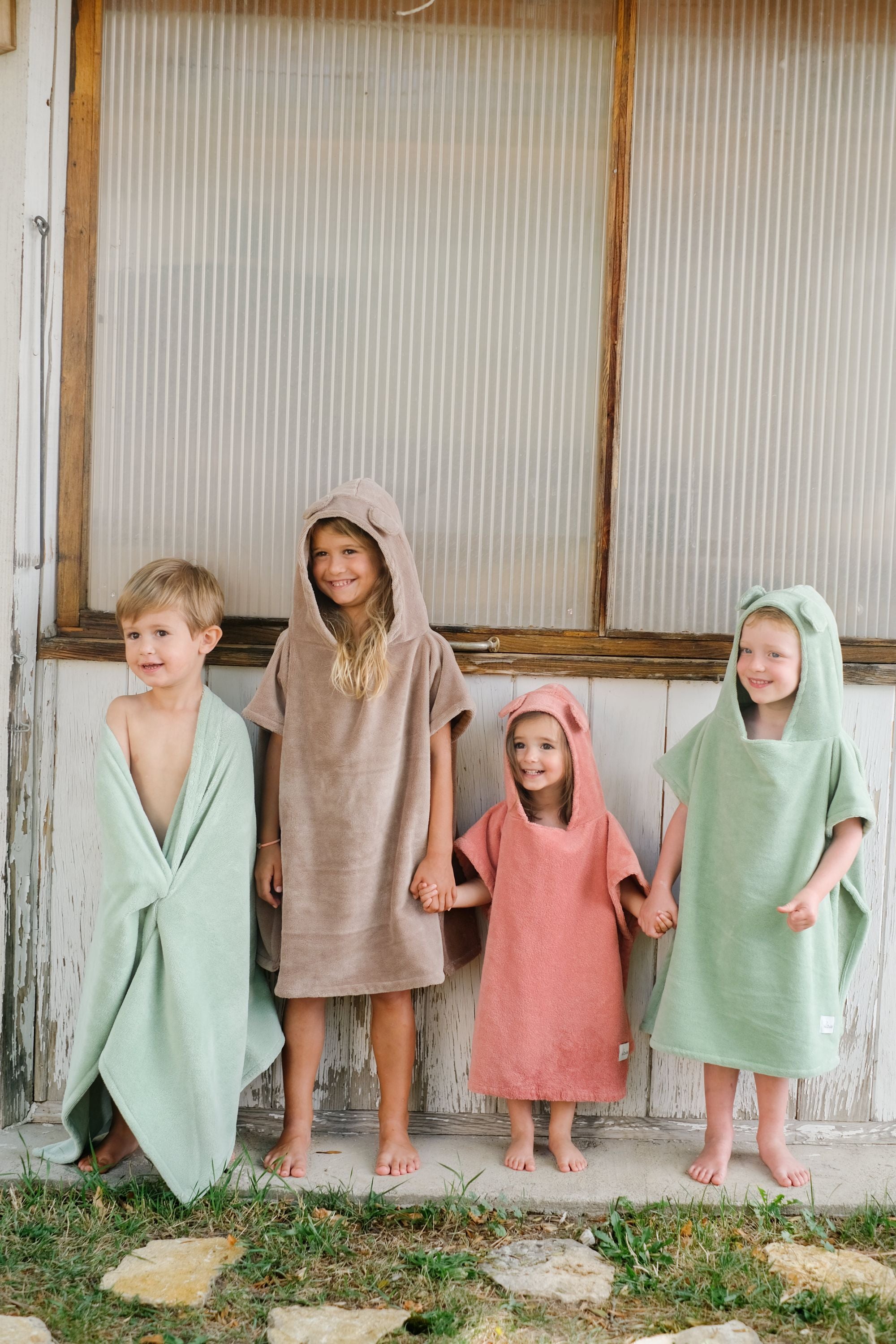 Poncho de bain enfant à capuche, Pêche