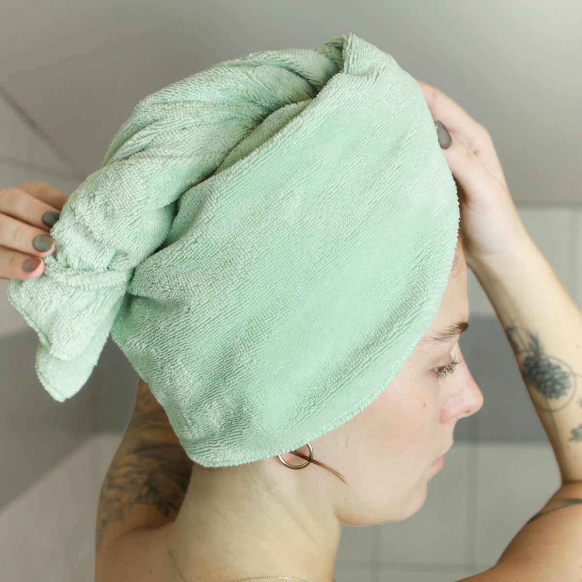 Serviette à cheveux, adulte, Amande