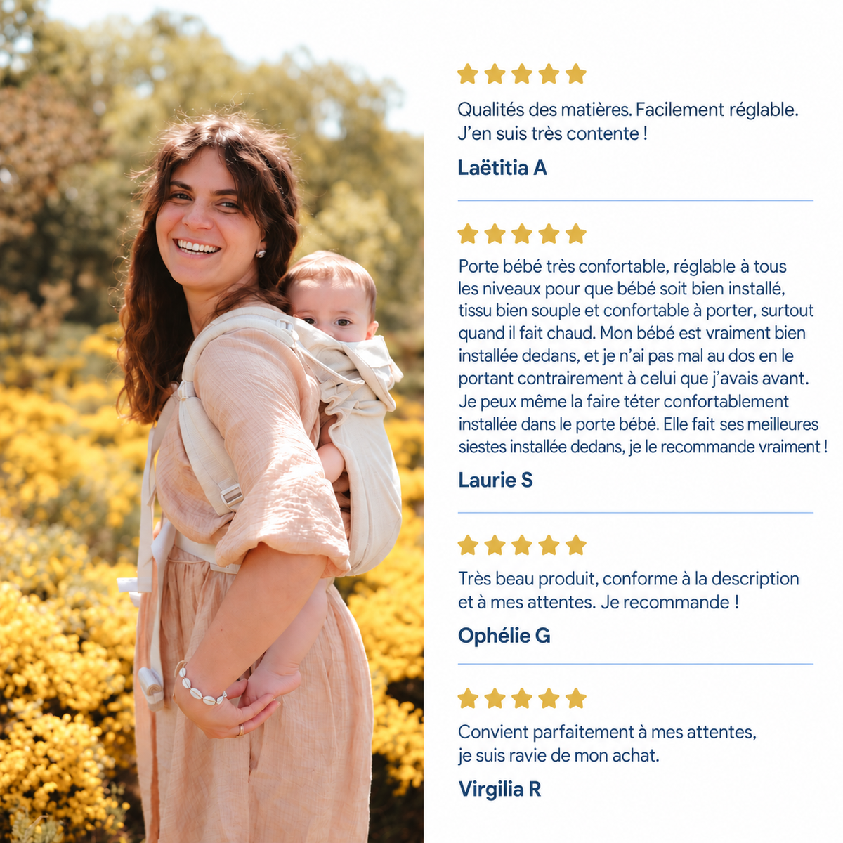 Néo, Porte bébé physiologique, Lin Naturel