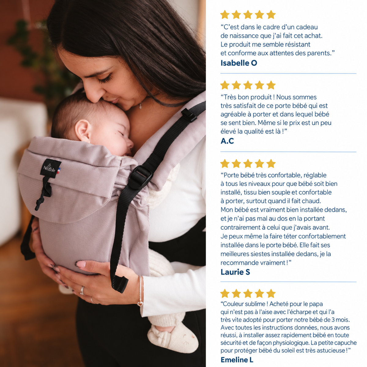 Néo, Porte bébé physiologique, Plume