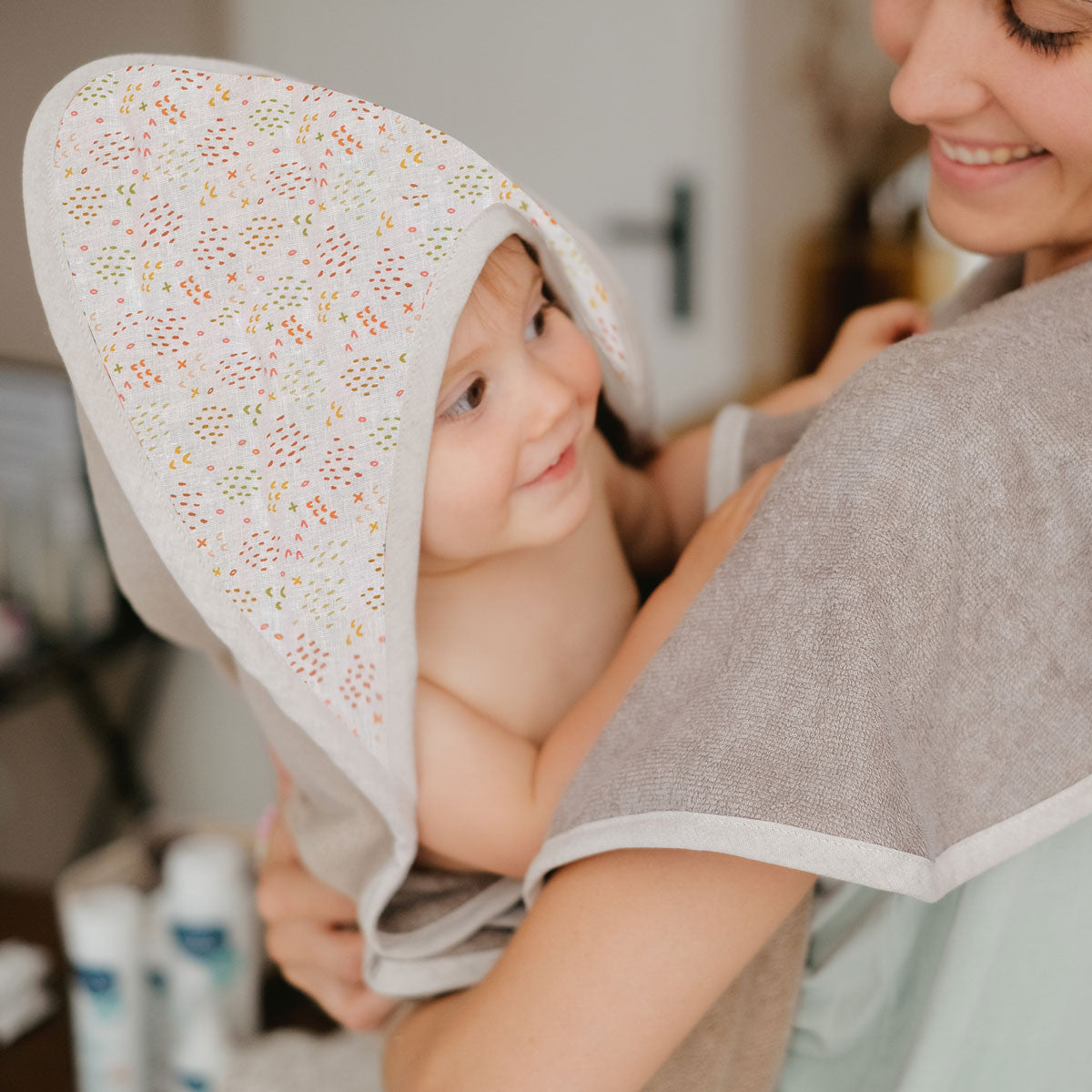 Bain cocoon, serviette tablier nouvelle version