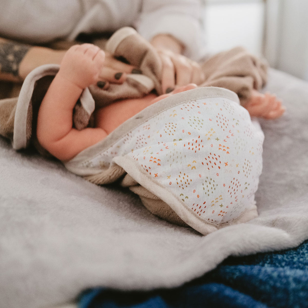 Bain cocoon, serviette tablier nouvelle version