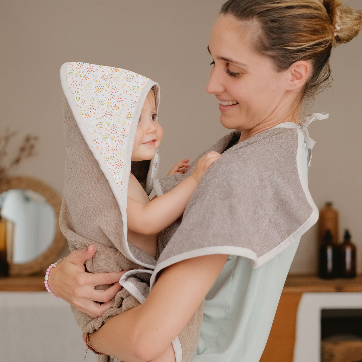 Bain cocoon, serviette tablier nouvelle version