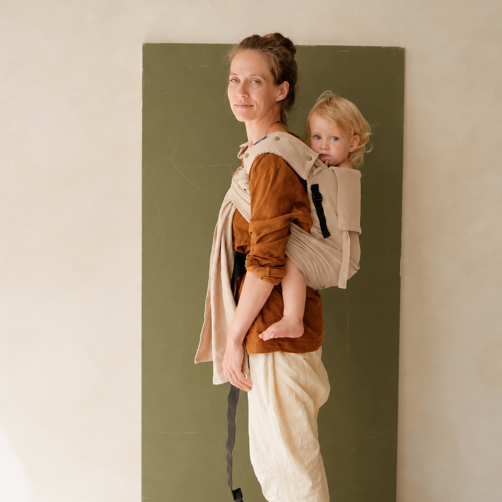 P'tit Evo, Porte bébé à nouer, Beige Uni