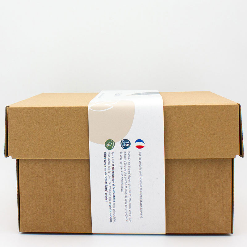 Coffret Vetements Bébé, Bonnet, Gants, et couverture en laine, coloris Lin