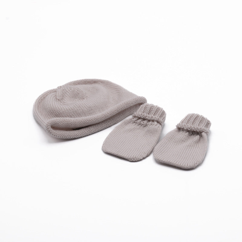 Lot Bébé, Bonnet et Gants, en laine, coloris Lin