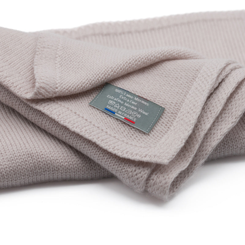 Coffret Vetements Bébé, Bonnet, Gants, et couverture en laine, coloris Lin