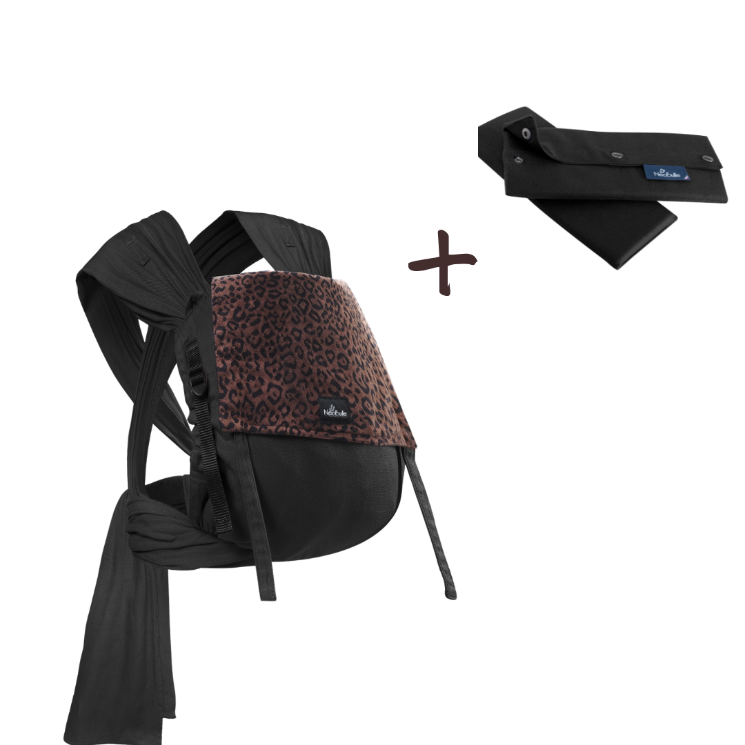 Pack Eco : P'tit evo, Léopard + 2 pads P'tit confort, noir