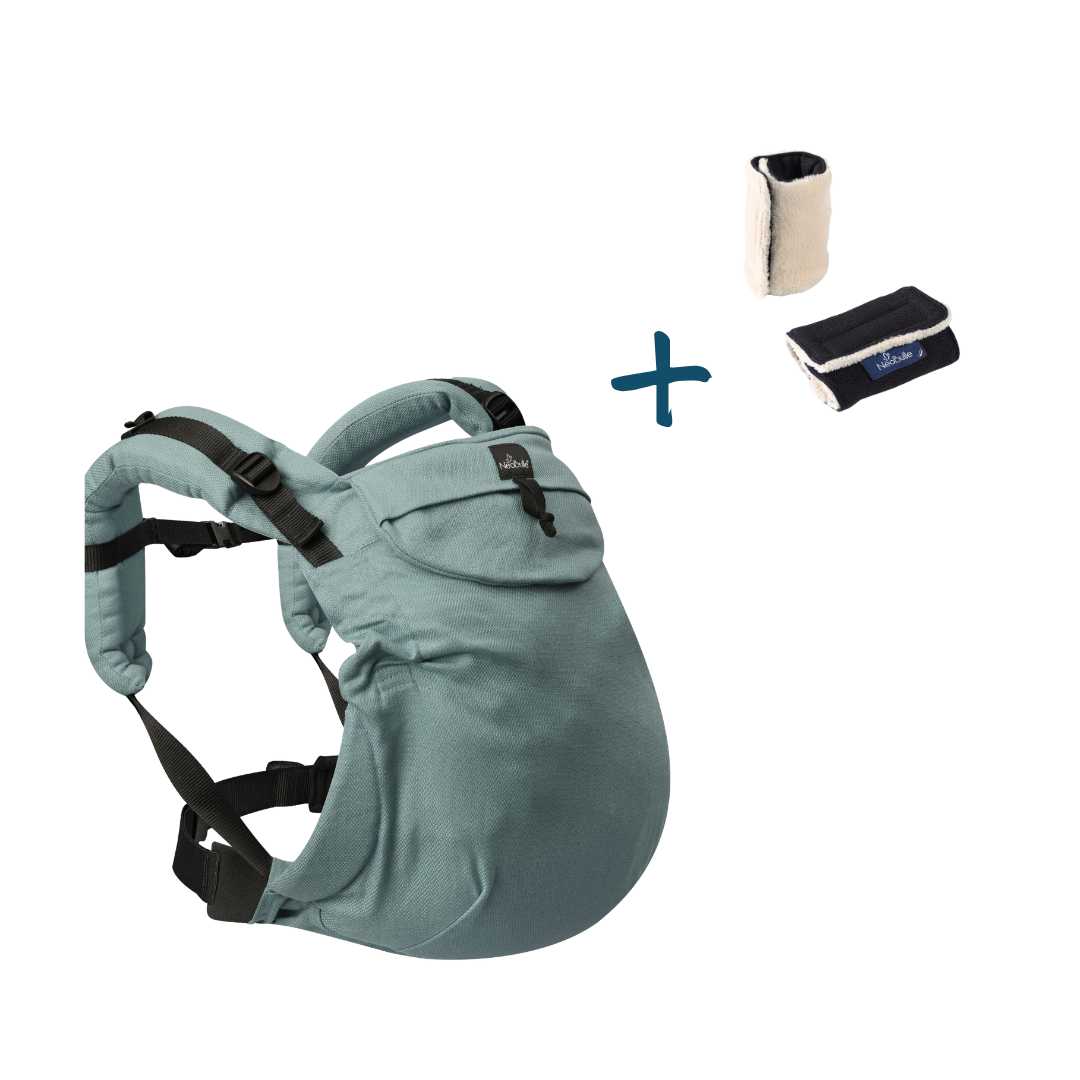 Pack Eco : Néo, Vert eucalyptus + 2 protège bretelles, Double face
