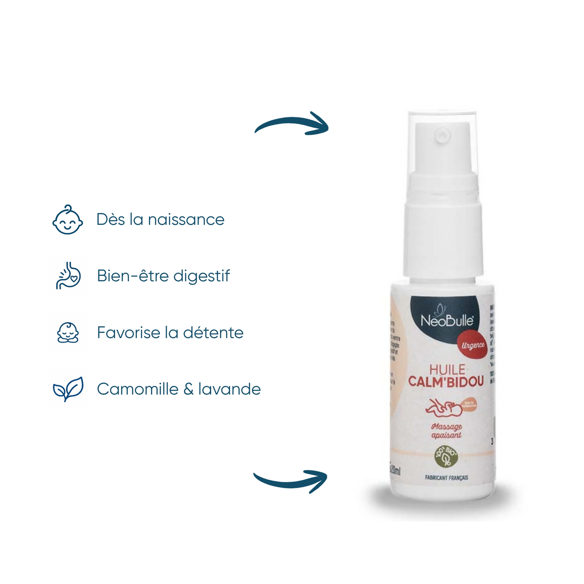 Calm'bidou Oil, soothing massage 