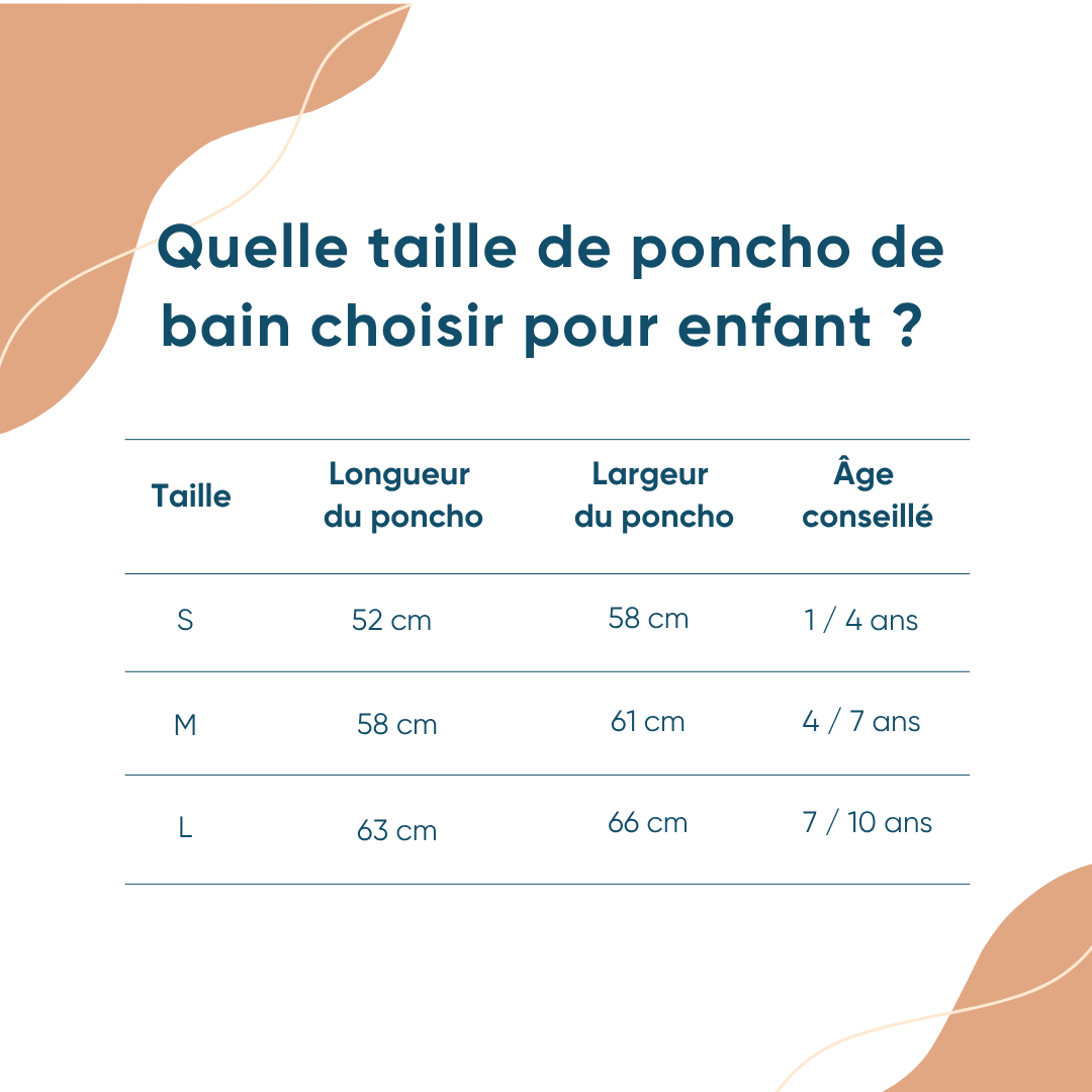 Poncho de bain enfant à capuche, Amande