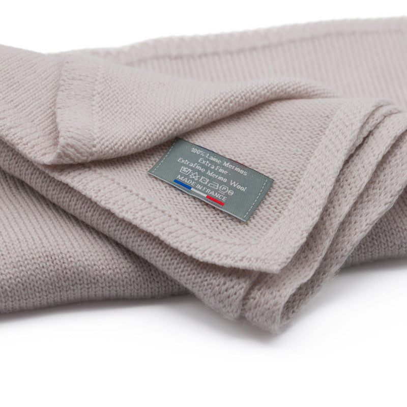 Couverture Bébé 60x70 cm, en laine, coloris Lin