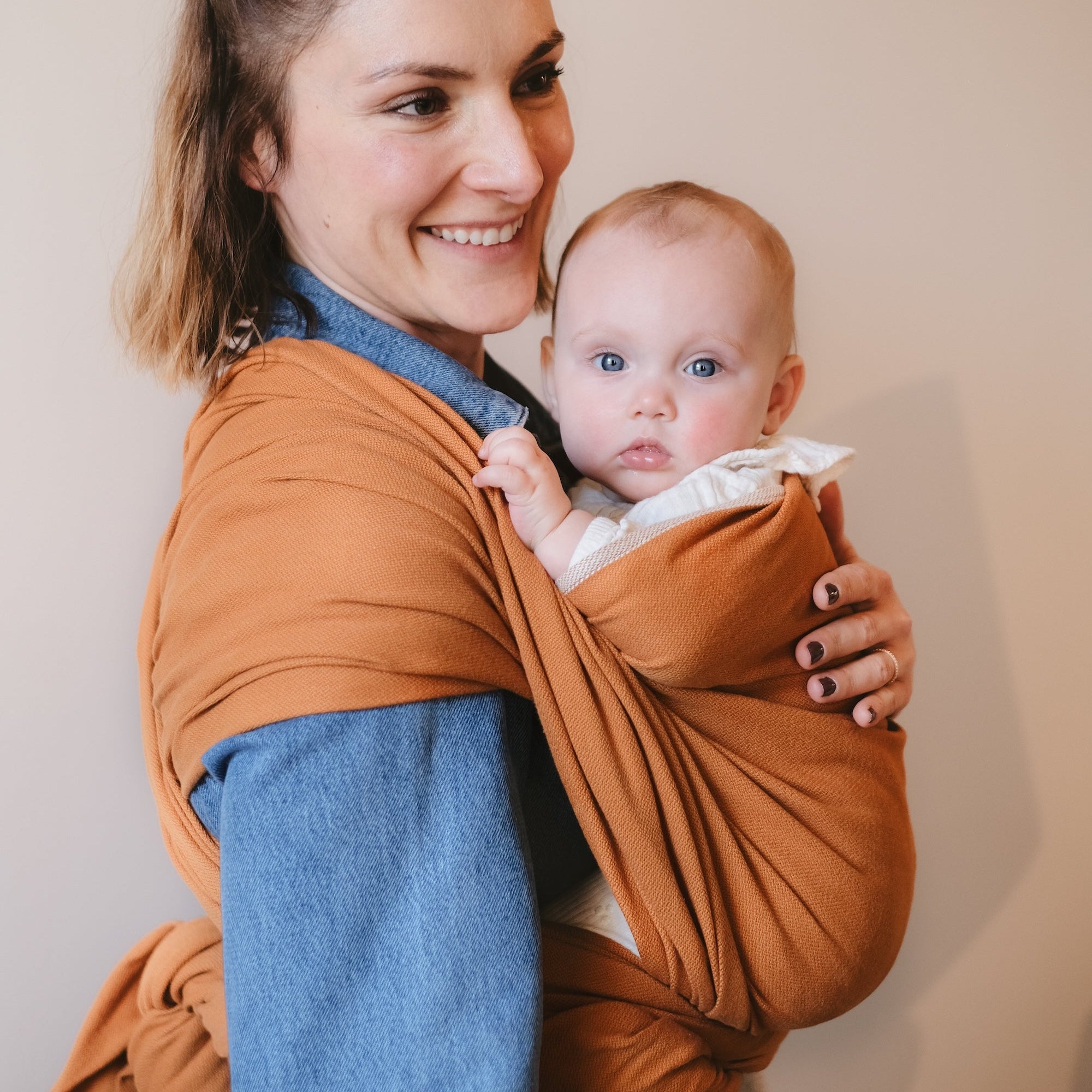 Écharpe de portage classique, Orange Sienne