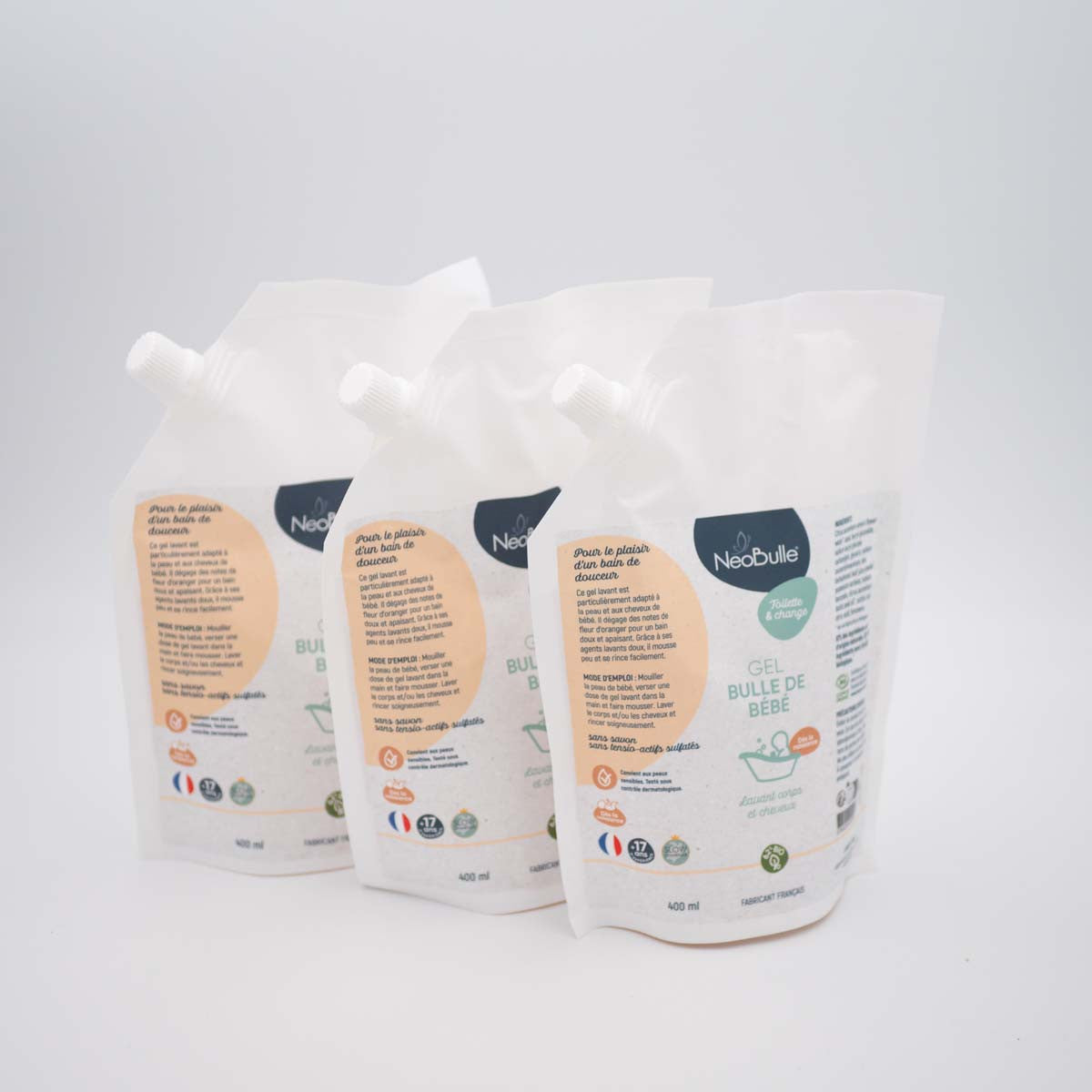 Lot de 3 eco-recharges Bulle de bébé 400 ml