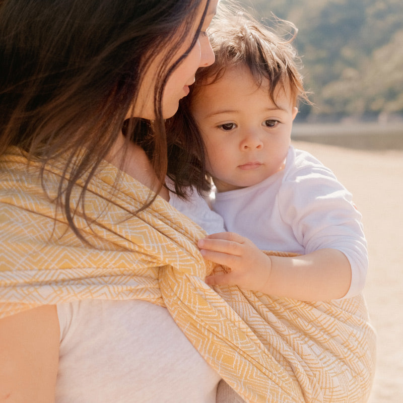 Écharpe de portage jacquard, nomade ocre