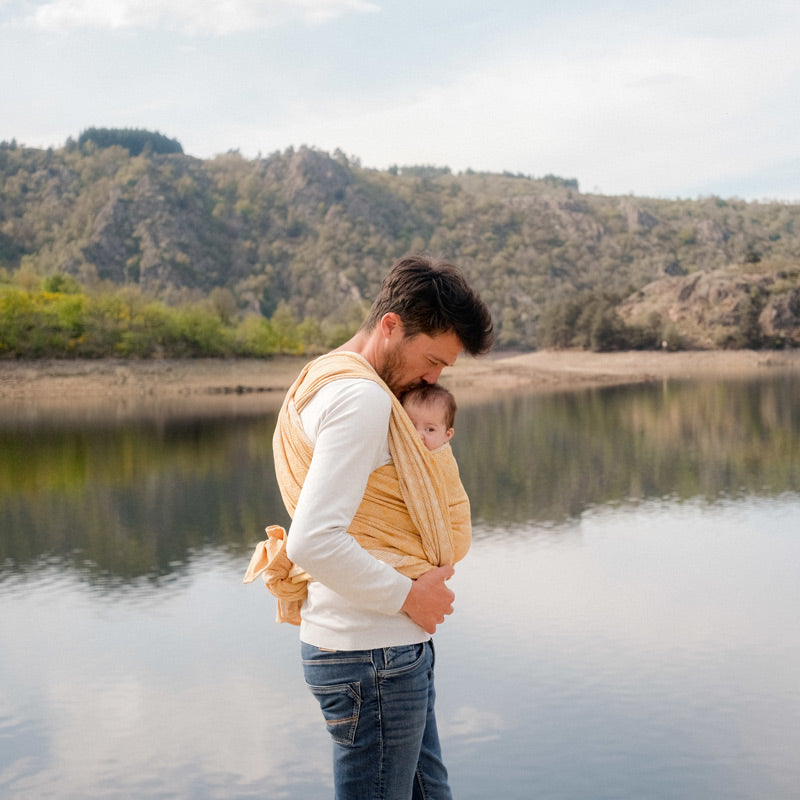 Écharpe de portage jacquard, nomade ocre