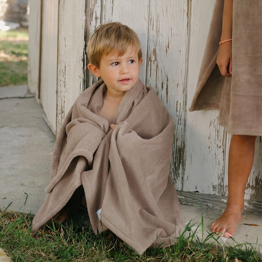 Serviette de bain enfant, Taupe